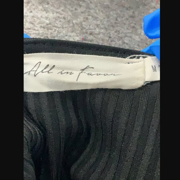 All in Favor Black Ribbed Button-Front Slip Dress – Size M - Picture 6 of 6